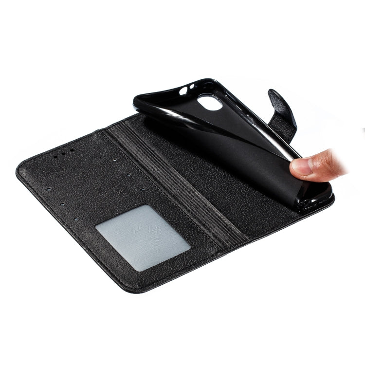 Feather Pattern Litchi Texture Horizontal Flip Leather Case with Wallet & Holder & Card Slots For Motorola Moto E6