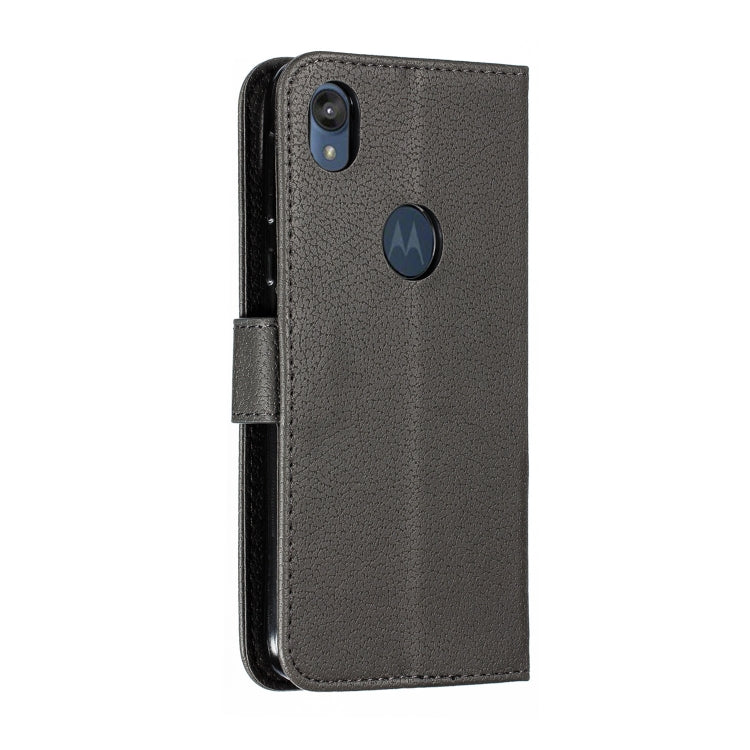 Feather Pattern Litchi Texture Horizontal Flip Leather Case with Wallet & Holder & Card Slots For Motorola Moto E6