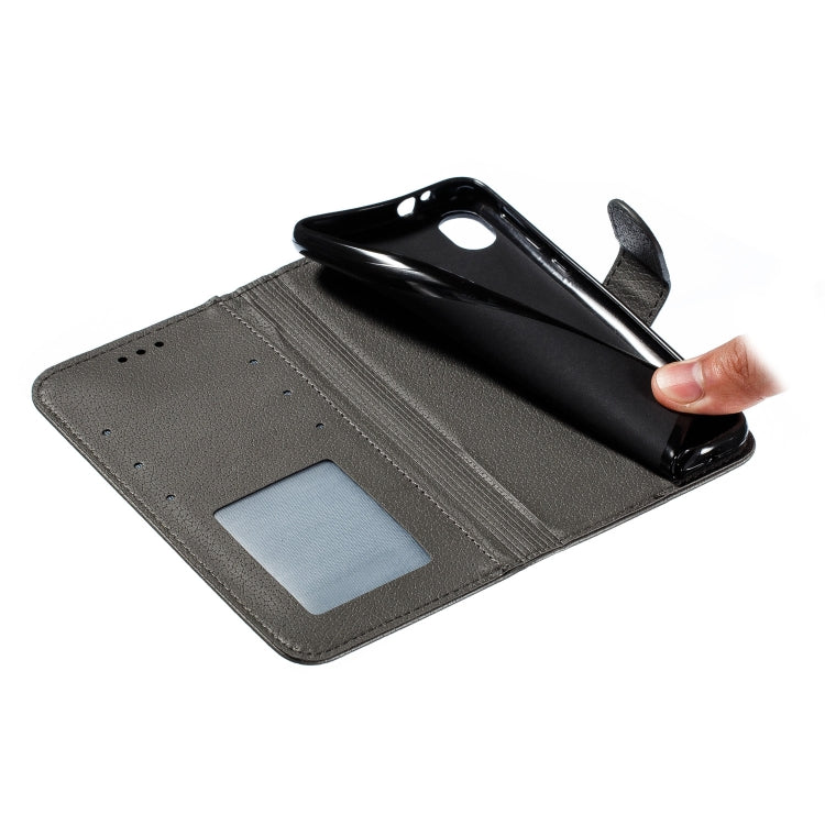 Feather Pattern Litchi Texture Horizontal Flip Leather Case with Wallet & Holder & Card Slots For Motorola Moto E6