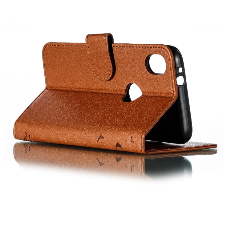 Feather Pattern Litchi Texture Horizontal Flip Leather Case with Wallet & Holder & Card Slots For Motorola Moto E6