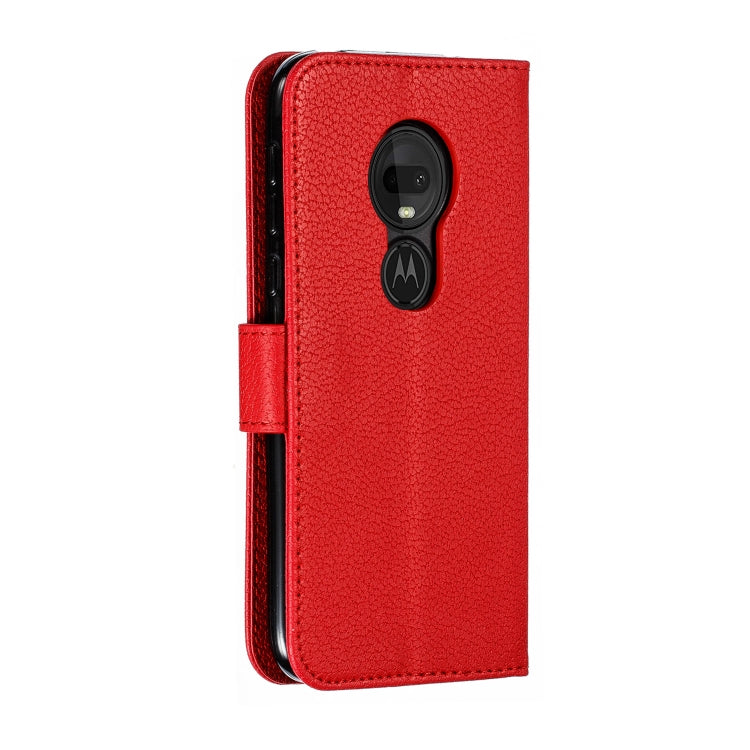 Feather Pattern Litchi Texture Horizontal Flip Leather Case with Wallet & Holder & Card Slots For Motorola Moto G7 Play