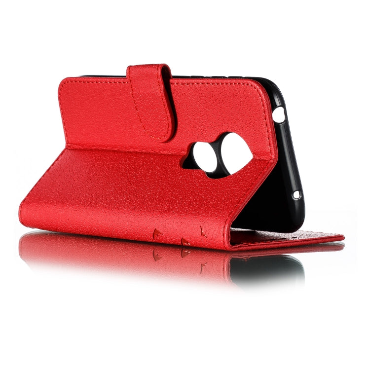 Feather Pattern Litchi Texture Horizontal Flip Leather Case with Wallet & Holder & Card Slots For Motorola Moto G7 Play
