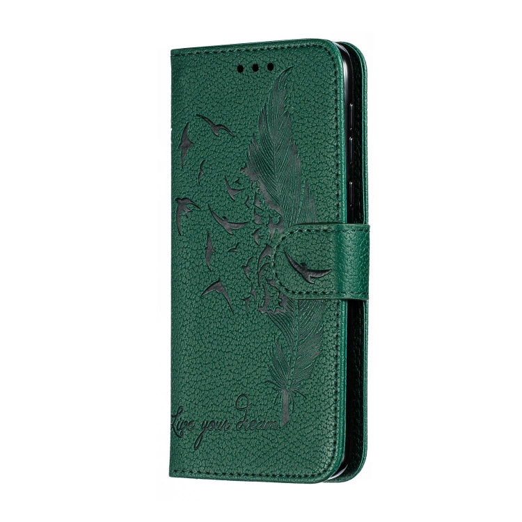 Feather Pattern Litchi Texture Horizontal Flip Leather Case with Wallet & Holder & Card Slots For Motorola Moto G7 Play