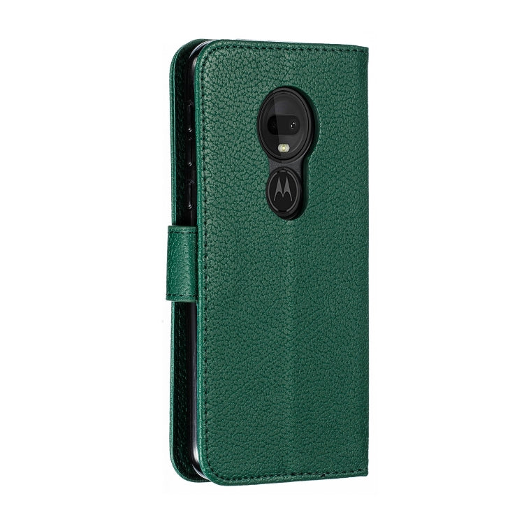 Feather Pattern Litchi Texture Horizontal Flip Leather Case with Wallet & Holder & Card Slots For Motorola Moto G7 Play
