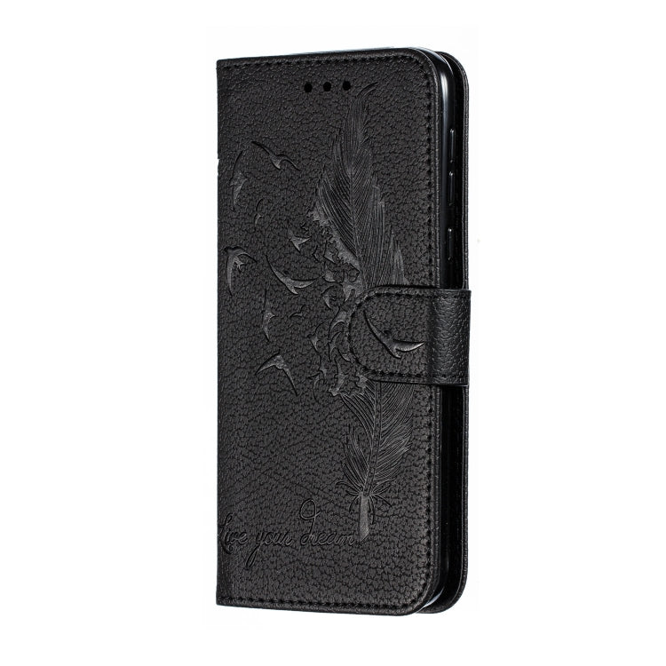 Feather Pattern Litchi Texture Horizontal Flip Leather Case with Wallet & Holder & Card Slots For Motorola Moto G7 Play