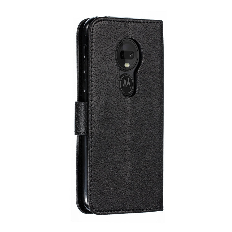 Feather Pattern Litchi Texture Horizontal Flip Leather Case with Wallet & Holder & Card Slots For Motorola Moto G7 Play