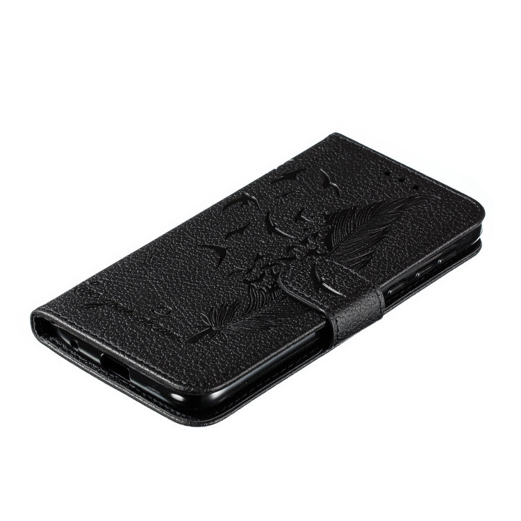 Feather Pattern Litchi Texture Horizontal Flip Leather Case with Wallet & Holder & Card Slots For Motorola Moto G7 Play