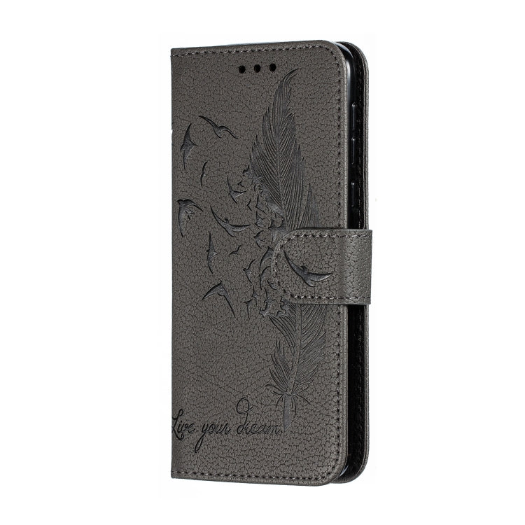 Feather Pattern Litchi Texture Horizontal Flip Leather Case with Wallet & Holder & Card Slots For Motorola Moto G7 Play