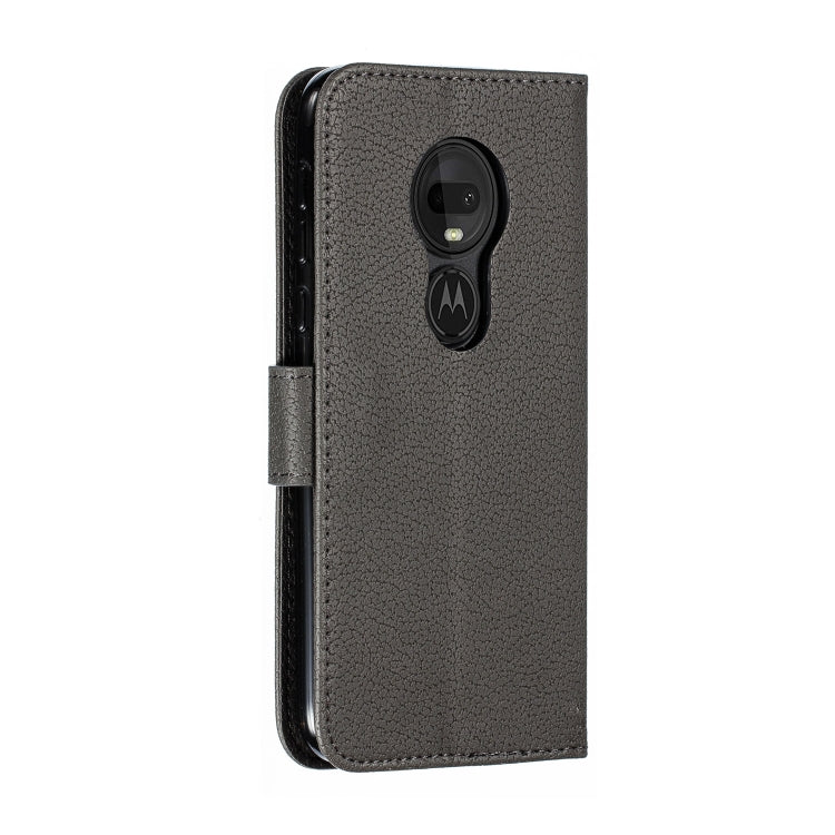 Feather Pattern Litchi Texture Horizontal Flip Leather Case with Wallet & Holder & Card Slots For Motorola Moto G7 Play