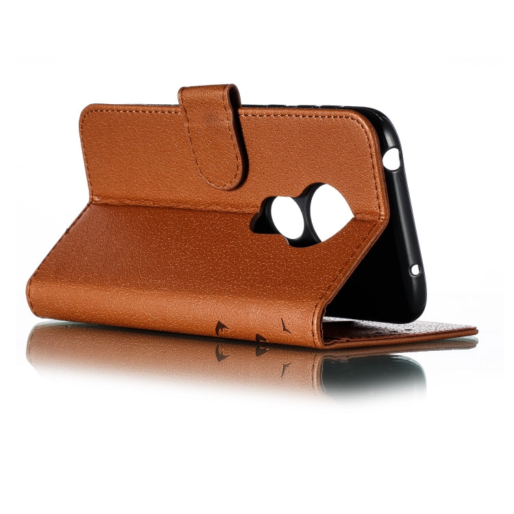 Feather Pattern Litchi Texture Horizontal Flip Leather Case with Wallet & Holder & Card Slots For Motorola Moto G7 Play