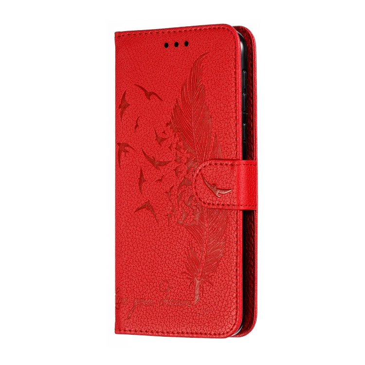 Feather Pattern Litchi Texture Horizontal Flip Leather Case with Wallet & Holder & Card Slots For Motorola Moto G7 Power