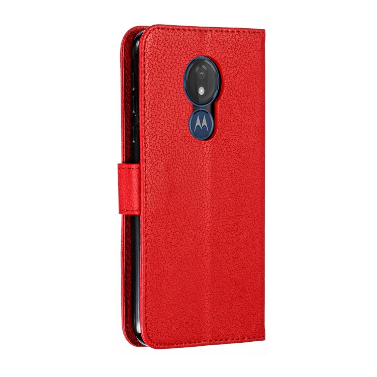 Feather Pattern Litchi Texture Horizontal Flip Leather Case with Wallet & Holder & Card Slots For Motorola Moto G7 Power