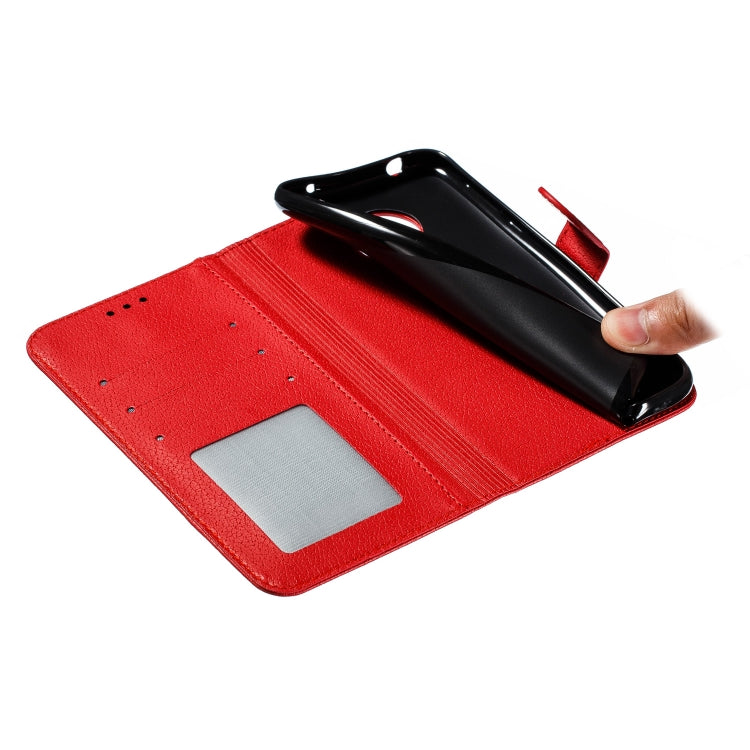 Feather Pattern Litchi Texture Horizontal Flip Leather Case with Wallet & Holder & Card Slots For Motorola Moto G7 Power