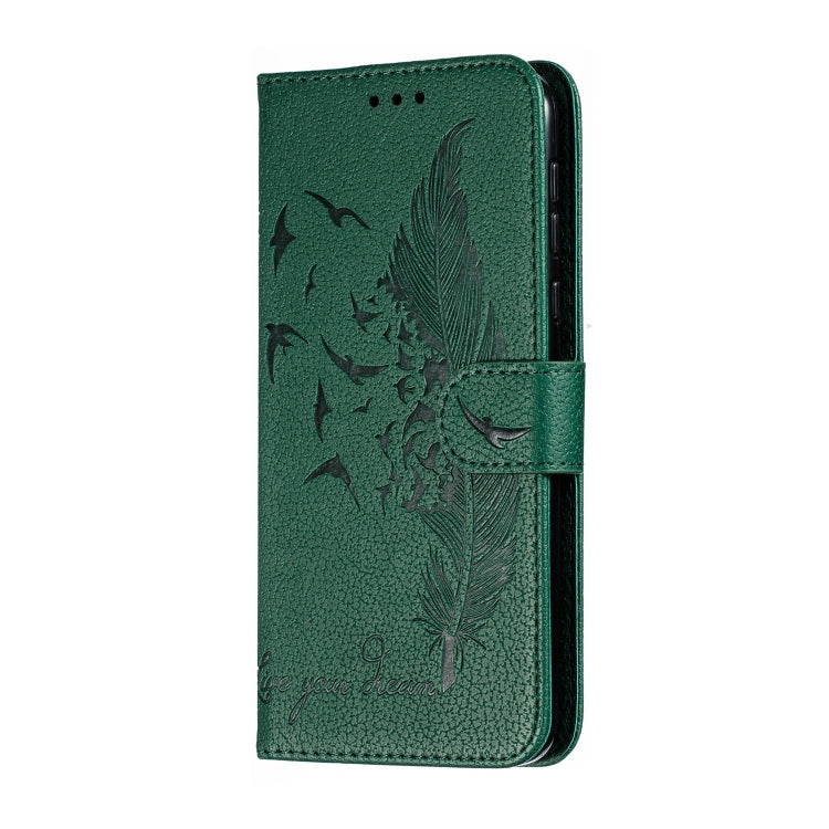 Feather Pattern Litchi Texture Horizontal Flip Leather Case with Wallet & Holder & Card Slots For Motorola Moto G7 Power