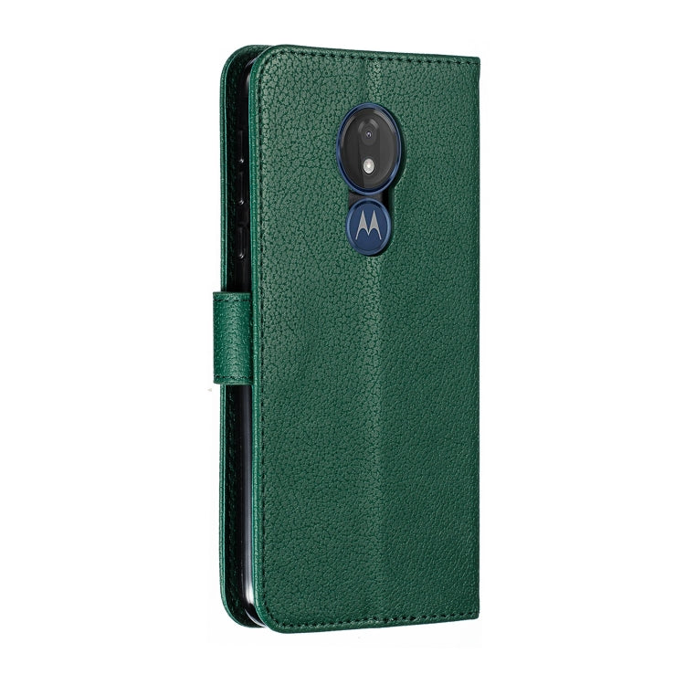 Feather Pattern Litchi Texture Horizontal Flip Leather Case with Wallet & Holder & Card Slots For Motorola Moto G7 Power