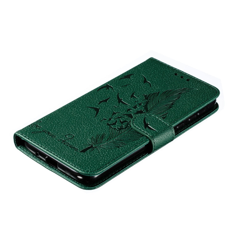 Feather Pattern Litchi Texture Horizontal Flip Leather Case with Wallet & Holder & Card Slots For Motorola Moto G7 Power