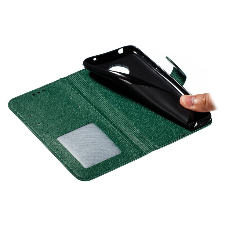 Feather Pattern Litchi Texture Horizontal Flip Leather Case with Wallet & Holder & Card Slots For Motorola Moto G7 Power