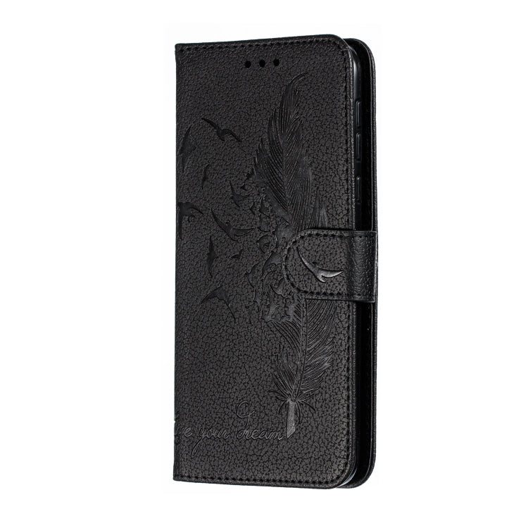 Feather Pattern Litchi Texture Horizontal Flip Leather Case with Wallet & Holder & Card Slots For Motorola Moto G7 Power