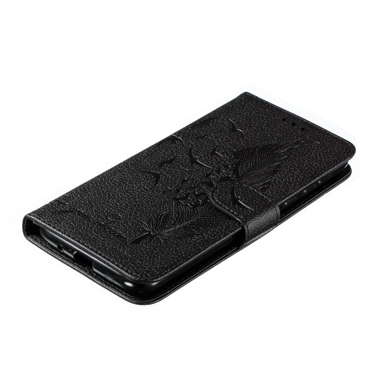 Feather Pattern Litchi Texture Horizontal Flip Leather Case with Wallet & Holder & Card Slots For Motorola Moto G7 Power