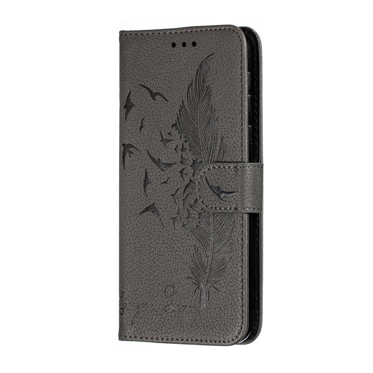Feather Pattern Litchi Texture Horizontal Flip Leather Case with Wallet & Holder & Card Slots For Motorola Moto G7 Power