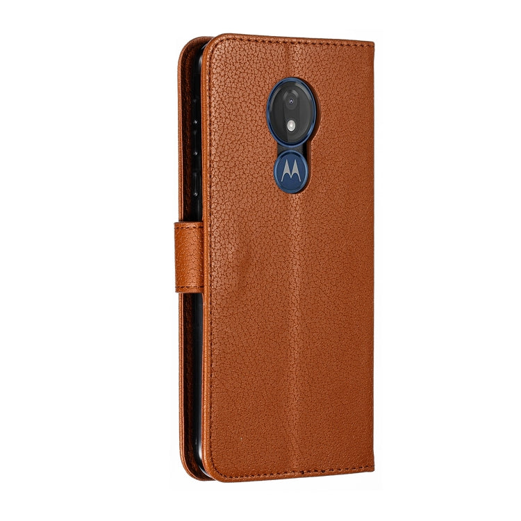 Feather Pattern Litchi Texture Horizontal Flip Leather Case with Wallet & Holder & Card Slots For Motorola Moto G7 Power