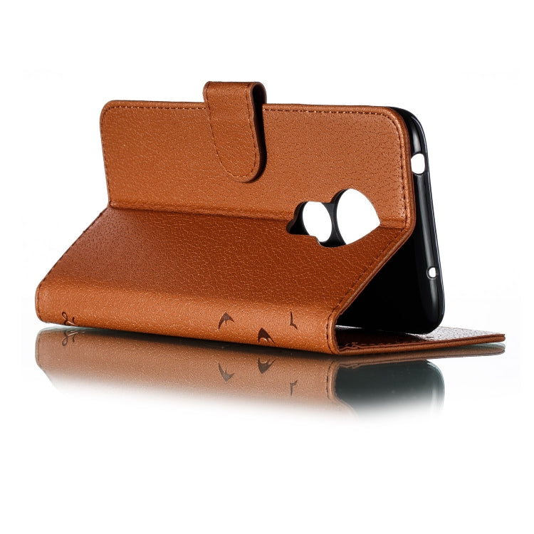 Feather Pattern Litchi Texture Horizontal Flip Leather Case with Wallet & Holder & Card Slots For Motorola Moto G7 Power