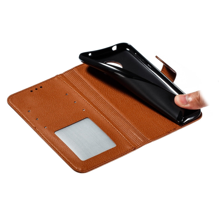 Feather Pattern Litchi Texture Horizontal Flip Leather Case with Wallet & Holder & Card Slots For Motorola Moto G7 Power