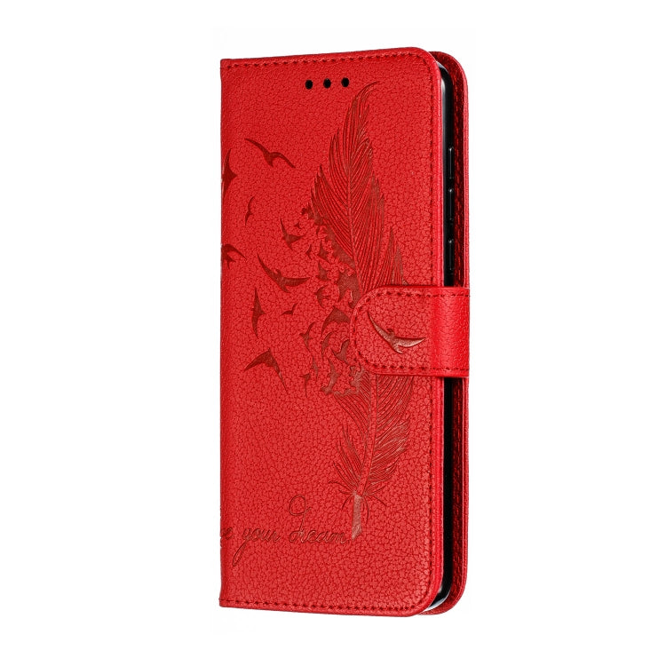 Feather Pattern Litchi Texture Horizontal Flip Leather Case with Wallet & Holder & Card Slots For Motorola Moto Z4 Play