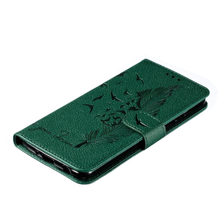 Feather Pattern Litchi Texture Horizontal Flip Leather Case with Wallet & Holder & Card Slots For Motorola Moto Z4 Play