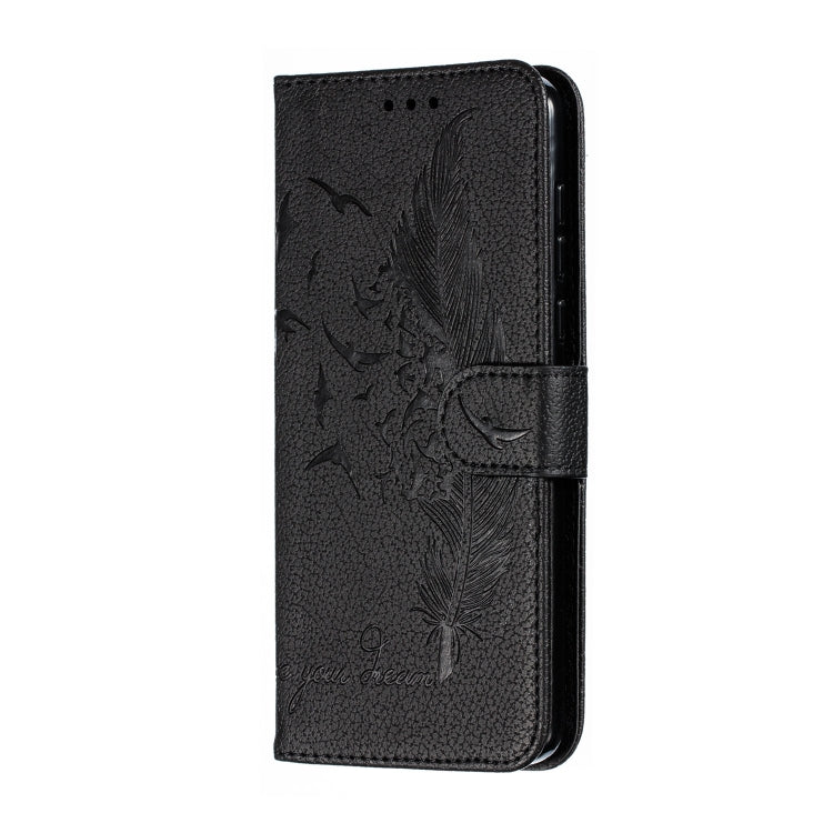 Feather Pattern Litchi Texture Horizontal Flip Leather Case with Wallet & Holder & Card Slots For Motorola Moto Z4 Play
