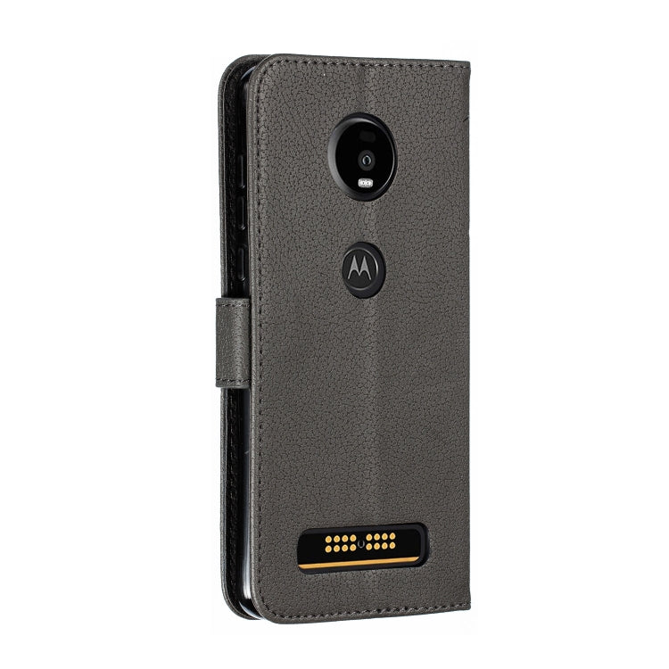 Feather Pattern Litchi Texture Horizontal Flip Leather Case with Wallet & Holder & Card Slots For Motorola Moto Z4 Play