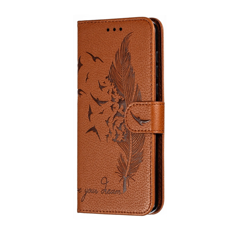 Feather Pattern Litchi Texture Horizontal Flip Leather Case with Wallet & Holder & Card Slots For Motorola Moto Z4 Play