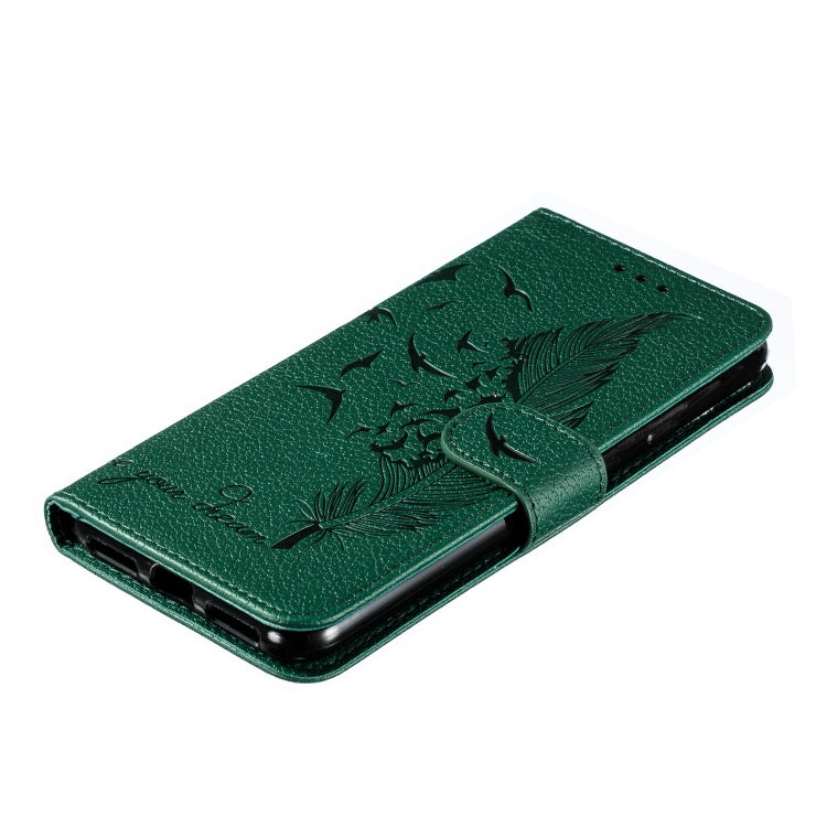 Feather Pattern Litchi Texture Horizontal Flip Leather Case with Wallet & Holder & Card Slots For Google Pixel 4XL