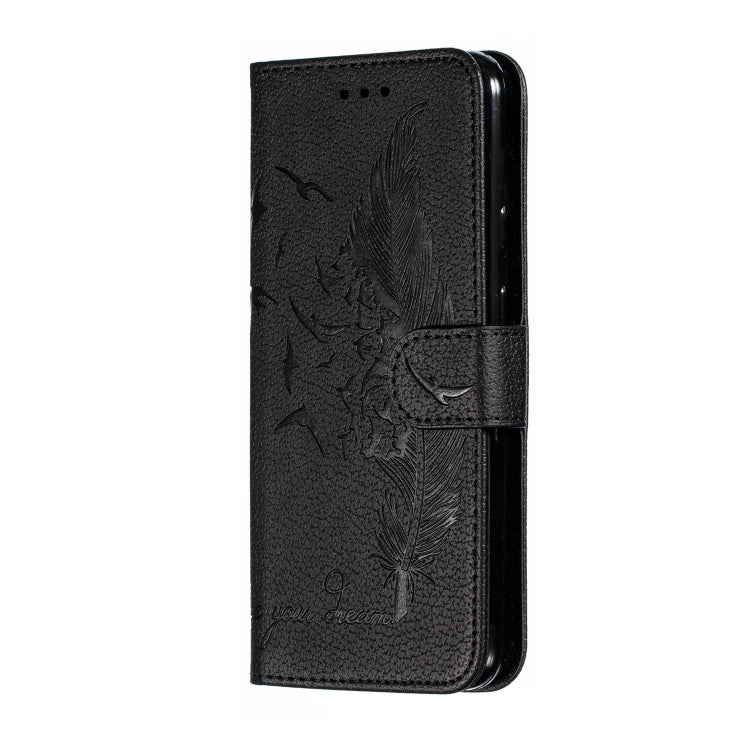 Feather Pattern Litchi Texture Horizontal Flip Leather Case with Wallet & Holder & Card Slots For Google Pixel 4XL
