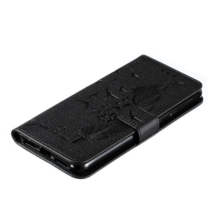 Feather Pattern Litchi Texture Horizontal Flip Leather Case with Wallet & Holder & Card Slots For Google Pixel 4XL