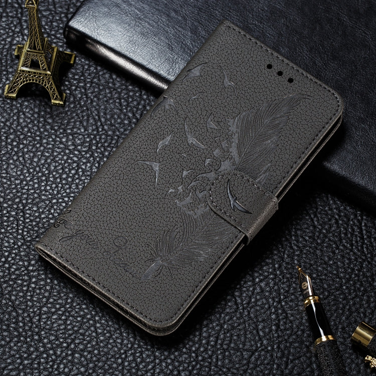 Feather Pattern Litchi Texture Horizontal Flip Leather Case with Wallet & Holder & Card Slots For Google Pixel 4XL
