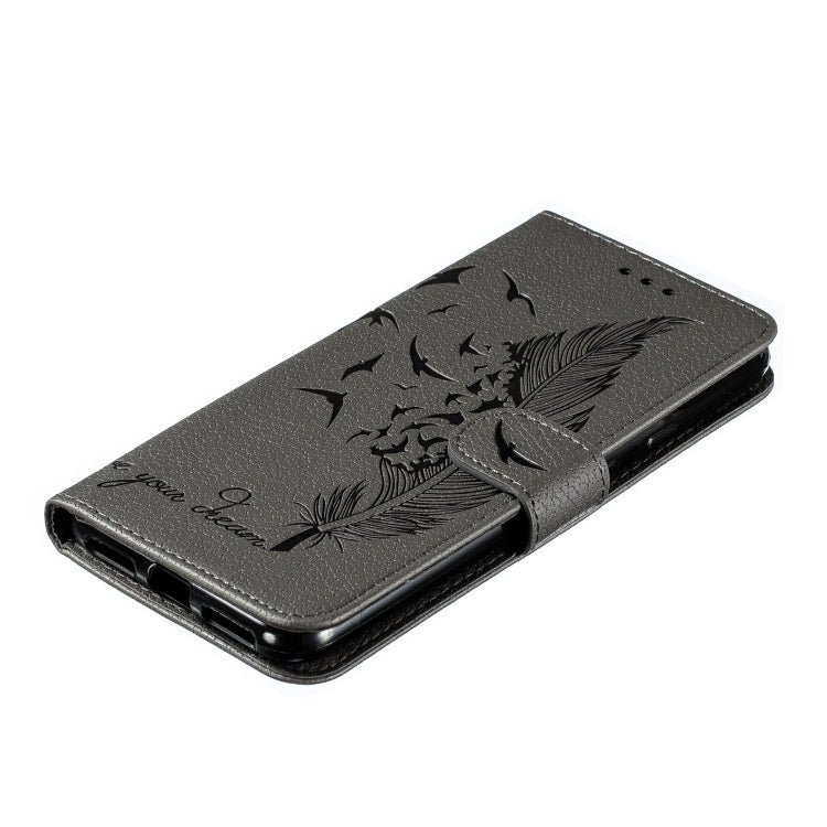 Feather Pattern Litchi Texture Horizontal Flip Leather Case with Wallet & Holder & Card Slots For Google Pixel 4XL