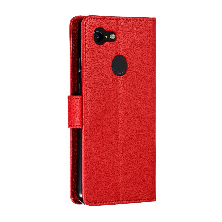 Feather Pattern Litchi Texture Horizontal Flip Leather Case with Wallet & Holder & Card Slots For Google Pixel 3
