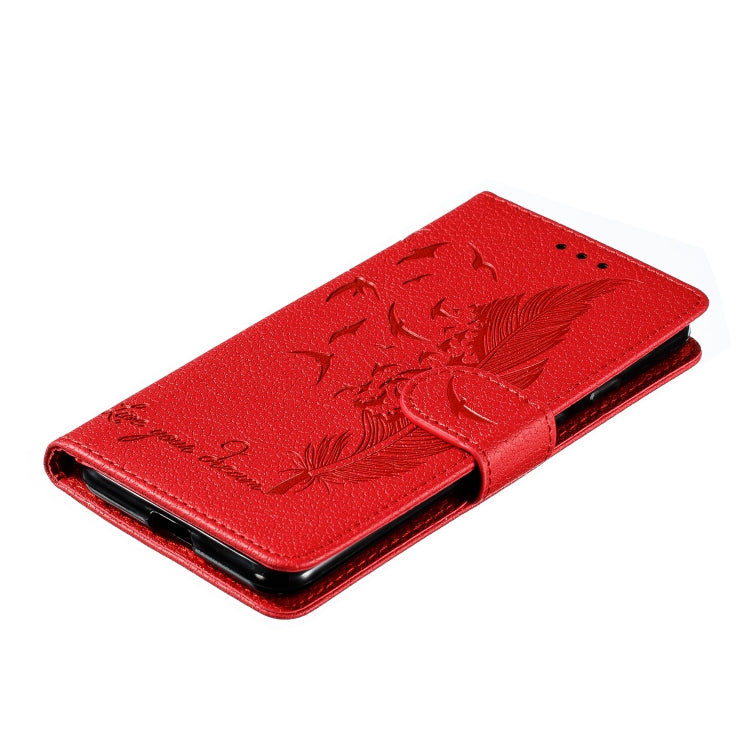 Feather Pattern Litchi Texture Horizontal Flip Leather Case with Wallet & Holder & Card Slots For Google Pixel 3