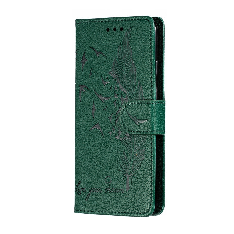 Feather Pattern Litchi Texture Horizontal Flip Leather Case with Wallet & Holder & Card Slots For Google Pixel 3