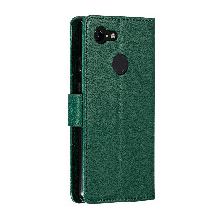 Feather Pattern Litchi Texture Horizontal Flip Leather Case with Wallet & Holder & Card Slots For Google Pixel 3