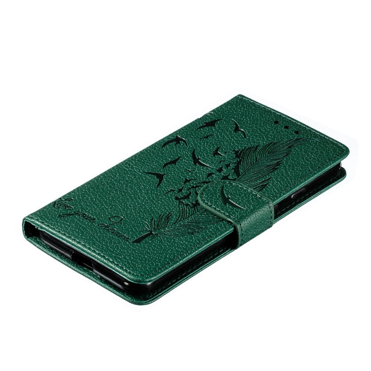 Feather Pattern Litchi Texture Horizontal Flip Leather Case with Wallet & Holder & Card Slots For Google Pixel 3