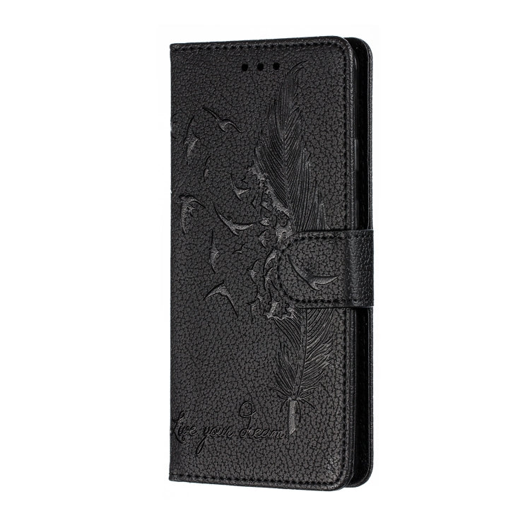 Feather Pattern Litchi Texture Horizontal Flip Leather Case with Wallet & Holder & Card Slots For Google Pixel 3