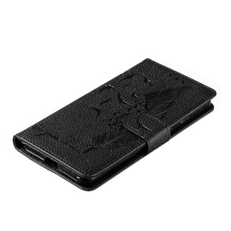 Feather Pattern Litchi Texture Horizontal Flip Leather Case with Wallet & Holder & Card Slots For Google Pixel 3