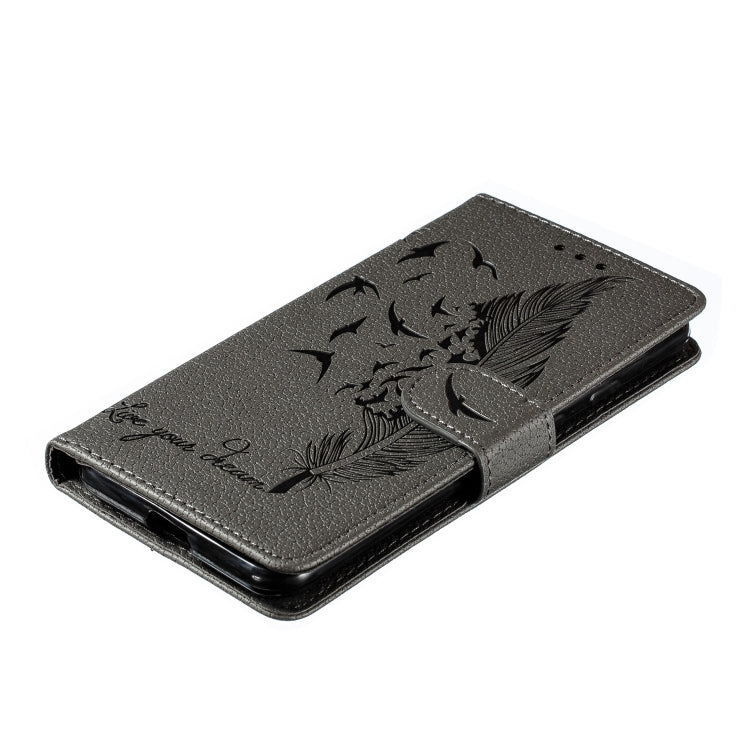 Feather Pattern Litchi Texture Horizontal Flip Leather Case with Wallet & Holder & Card Slots For Google Pixel 3