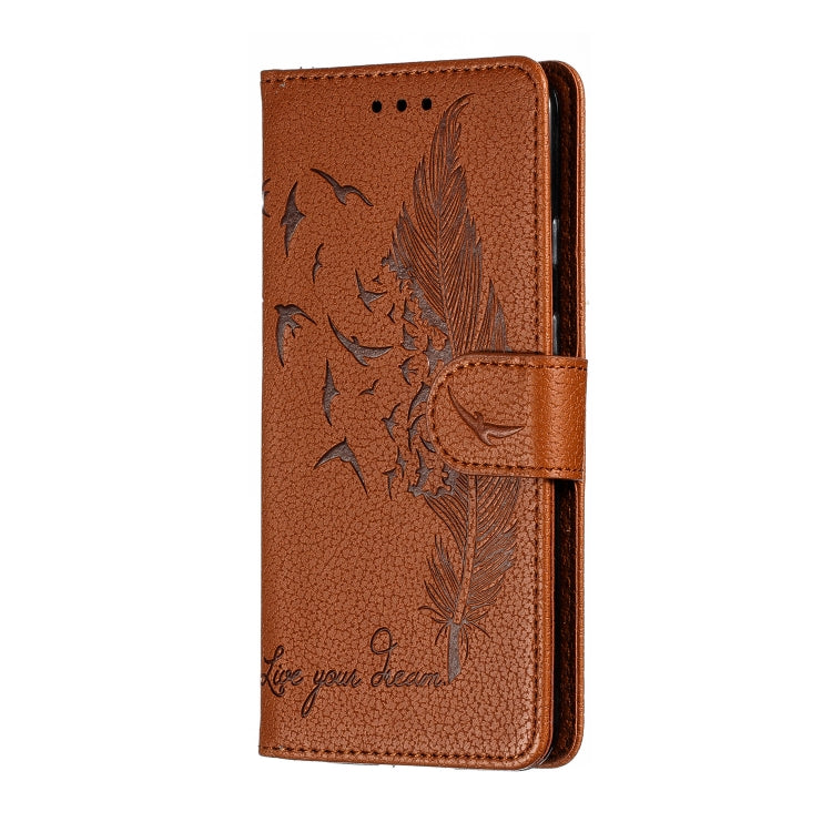 Feather Pattern Litchi Texture Horizontal Flip Leather Case with Wallet & Holder & Card Slots For Google Pixel 3