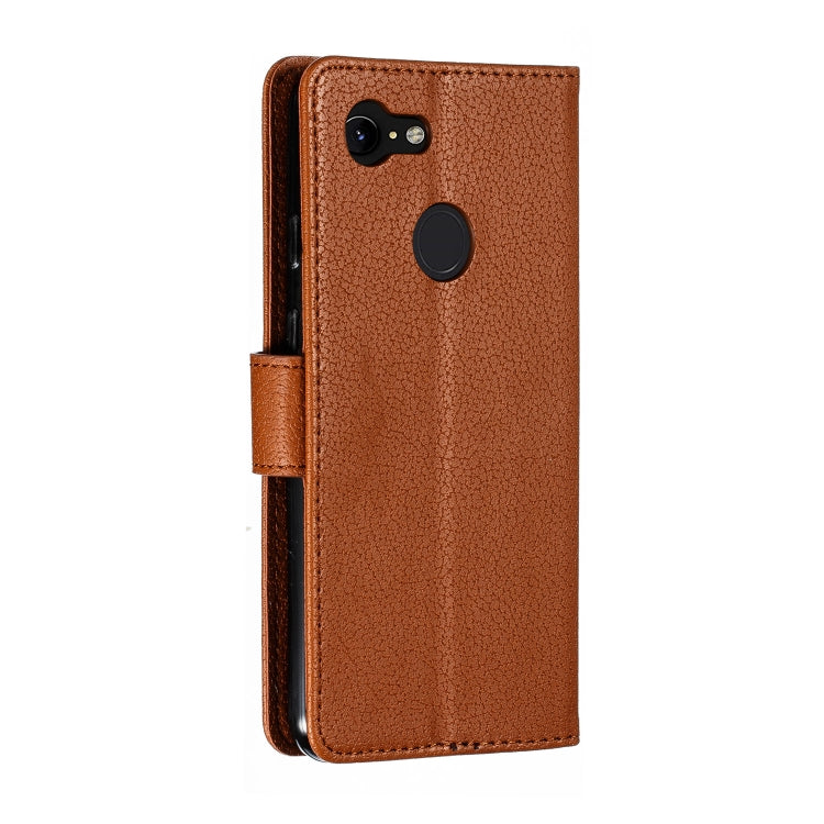 Feather Pattern Litchi Texture Horizontal Flip Leather Case with Wallet & Holder & Card Slots For Google Pixel 3
