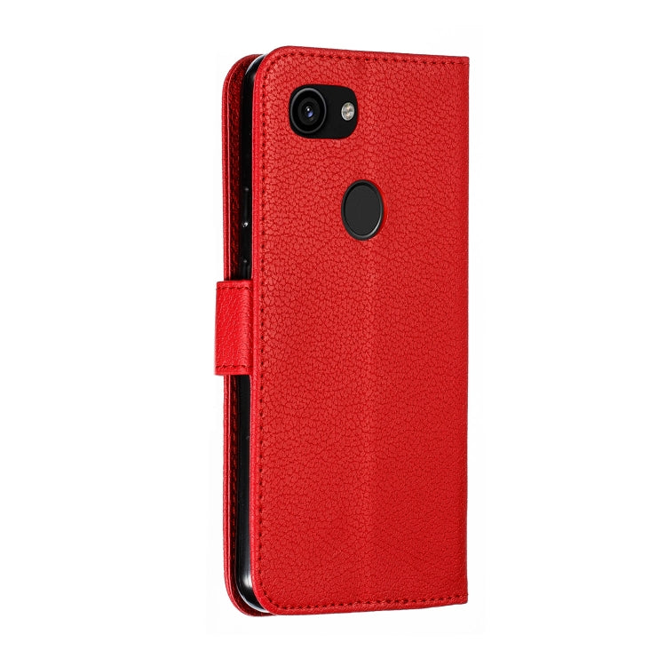 Feather Pattern Litchi Texture Horizontal Flip Leather Case with Wallet & Holder & Card Slots For Google Pixel 3a