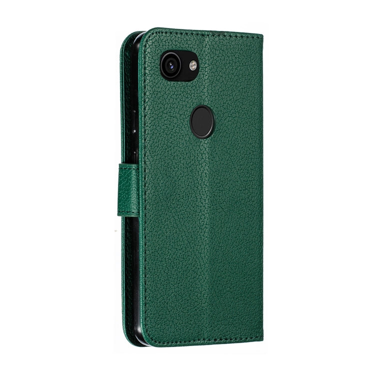 Feather Pattern Litchi Texture Horizontal Flip Leather Case with Wallet & Holder & Card Slots For Google Pixel 3a