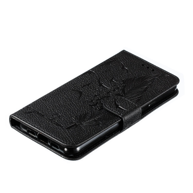 Feather Pattern Litchi Texture Horizontal Flip Leather Case with Wallet & Holder & Card Slots For Google Pixel 3a